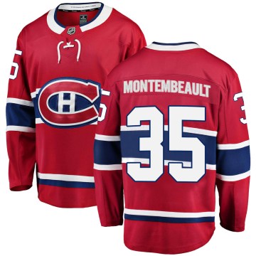 Fanatics Branded Montreal Canadiens Youth Sam Montembeault Breakaway Red Home NHL Jersey