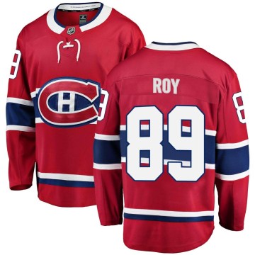Fanatics Branded Montreal Canadiens Youth Joshua Roy Breakaway Red Home NHL Jersey