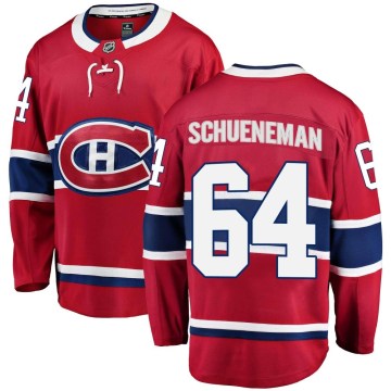 Fanatics Branded Montreal Canadiens Youth Corey Schueneman Breakaway Red Home NHL Jersey