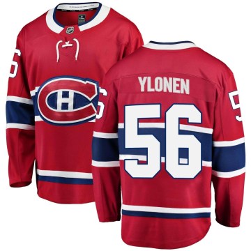 Fanatics Branded Montreal Canadiens Youth Jesse Ylonen Breakaway Red Home NHL Jersey