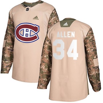 Adidas Montreal Canadiens Men's Jake Allen Authentic Camo Veterans Day Practice NHL Jersey