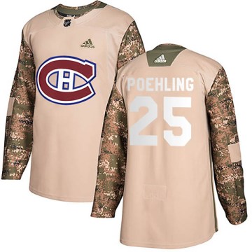 Adidas Montreal Canadiens Men's Ryan Poehling Authentic Camo Veterans Day Practice NHL Jersey