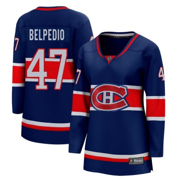 Fanatics Branded Montreal Canadiens Women's Louie Belpedio Breakaway Blue 2020/21 Special Edition NHL Jersey
