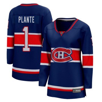 Fanatics Branded Montreal Canadiens Women's Jacques Plante Breakaway Blue 2020/21 Special Edition NHL Jersey