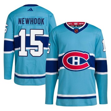Adidas Montreal Canadiens Youth Alex Newhook Authentic Light Blue Reverse Retro 2.0 NHL Jersey