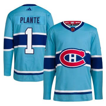 Adidas Montreal Canadiens Youth Jacques Plante Authentic Light Blue Reverse Retro 2.0 NHL Jersey
