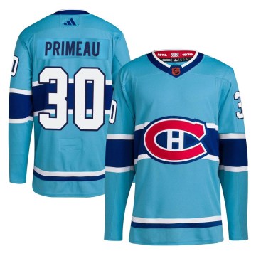 Adidas Montreal Canadiens Youth Cayden Primeau Authentic Light Blue Reverse Retro 2.0 NHL Jersey