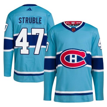Adidas Montreal Canadiens Youth Jayden Struble Authentic Light Blue Reverse Retro 2.0 NHL Jersey
