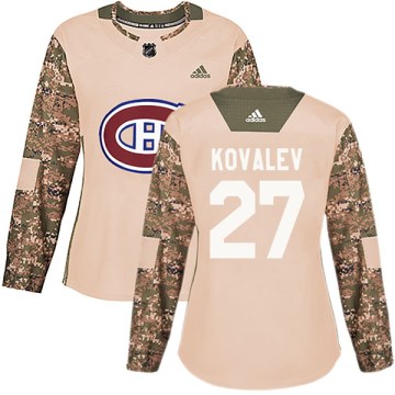 Adidas Montreal Canadiens Women's Alexei Kovalev Authentic Camo Veterans Day Practice NHL Jersey
