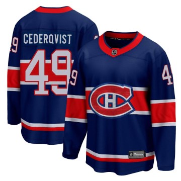 Fanatics Branded Montreal Canadiens Men's Filip Cederqvist Breakaway Blue 2020/21 Special Edition NHL Jersey