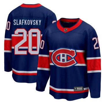 Fanatics Branded Montreal Canadiens Men's Juraj Slafkovsky Breakaway Blue 2020/21 Special Edition NHL Jersey