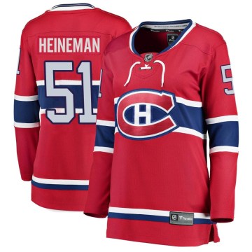 Fanatics Branded Montreal Canadiens Women's Emil Heineman Breakaway Red Home NHL Jersey
