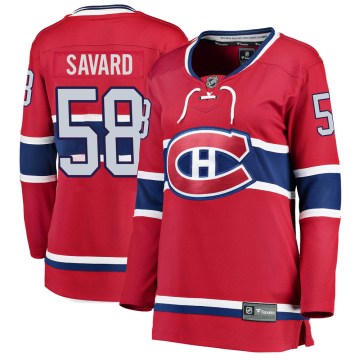 Fanatics Branded Montreal Canadiens Women's David Savard Breakaway Red Home NHL Jersey