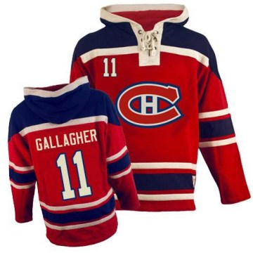 Montreal Canadiens Youth Brendan Gallagher Authentic Red Old Time Hockey Sawyer Hooded Sweatshirt